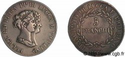 ITALIE - PRINCIPAUTÉ DE LUCQUES ET PIOMBINO - FÉLIX BACCIOCHI et ÉLISA BONAPARTE 5 franchi, bustes moyens 1806 Florence