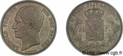BELGIQUE - ROYAUME DE BELGIQUE - LÉOPOLD Ier 2 1/2 francs 2e type, grosse tête nue 1848 Bruxelles