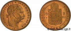 HUNGARY - KINGDOM OF HUNGARY - FRANCIS-JOSEPH I 20 francs or ou 8 forint, 2e type 1888 Kremnitz