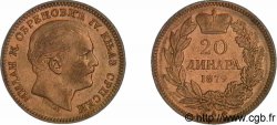 KINGDOM OF SERBIA - MILAN IV OBRENOVIC 20 dinara en or 1879 Paris