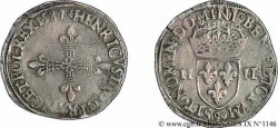 HENRI III Quart d&nbsp;écu, croix de face 1587 Rennes