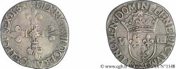 HENRY III Huitième d écu, croix de face 158[7 ?] La Rochelle