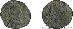 HENRI III Denier tournois, type de Rouen au gros buste 1586 Rouen