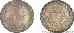 LOUIS XIV LE GRAND OU LE ROI SOLEIL Écu aux trois couronnes 1709 Paris