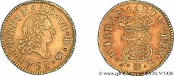 ESPAGNE - ROYAUME D ESPAGNE - FERDINAND VI Demi-escudo en or, 5e type 1758 Madrid TTB+