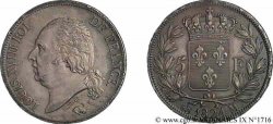 5 francs Louis XVIII, tête nue 1824 Toulouse F.309/95