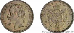5 francs Napoléon III tête laurée 1867 Strasbourg F.331/11