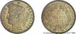 5 francs Cérès avec légende 1870 Paris F.333/1 SPL 