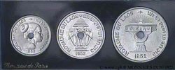 UNION - FRANÇAISE - LAOS Lot de 3 essais pour le Laos en aluminium 1952 Monnaie de Paris