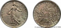 Pré-série de 5 francs Semeuse en cuivre nickel  1968 Paris F.771/var