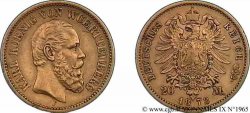 ALLEMAGNE - ROYAUME DE WURTTEMBERG - CHARLES Ier 20 marks or, 1er type 1872 F, Stuttgart TTB 