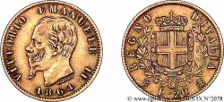 ITALIEN - ITALIEN KÖNIGREICH - VIKTOR EMANUEL II. 20 lires or 1864 Turin