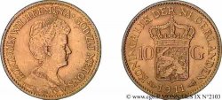 PAYS-BAS - ROYAUME DES PAYS-BAS - WILHELMINE 10 guldens or ou 10 florins 3e type 1911 Utrecht