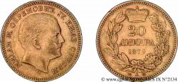 ROYAUME DE SERBIE - MILAN IV OBRÉNOVITCH 20 dinara or 1879 Paris