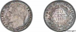 20 centimes Napoléon III , grosse tête, couronne de laurier. Frappe d&nbsp;épreuve 1853 Paris F./ MS 