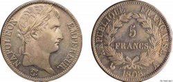 5 francs Napoléon empereur, République française 1808 Paris F.306/2