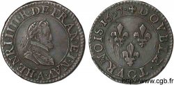 HENRI IV LE GRAND Double tournois, 1er type de Paris (légende française) 1607 Paris, Moulin des Étuves