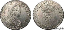 LOUIS XIV LE GRAND OU LE ROI SOLEIL Écu d&nbsp;argent à la mèche longue 1648 Rouen SUP