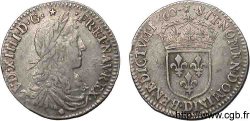 LOUIS XIV LE GRAND OU LE ROI SOLEIL Douzième d&nbsp;écu au buste juvénile, 1er type 1660 Lyon TTB