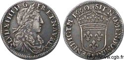 LOUIS XIV LE GRAND OU LE ROI SOLEIL Douzième d&nbsp;écu au buste juvénile, 1er type 1660 Tours