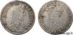 LOUIS XIV LE GRAND OU LE ROI SOLEIL Douzième d&nbsp;écu au buste juvénile, 1er type 1662 Paris