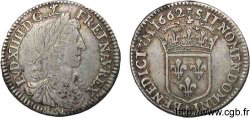 LOUIS XIV LE GRAND OU LE ROI SOLEIL Douzième d&nbsp;écu au buste juvénile, 1er type 1662 Paris