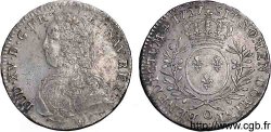 LOUIS XV DIT LE BIEN AIMÉ Demi-écu aux branches d&nbsp;olivier, buste habillé 1727 Riom SUP