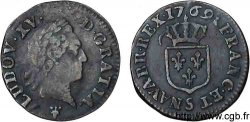 LOUIS XV  THE WELL-BELOVED  Liard dit  à la vieille tête  1769 Reims