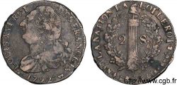 LOUIS XVI 2 sols dit  au faisceau , type FRANÇOIS 1792 Pau