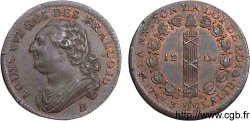 LOUIS XVI (MONARQUE CONSTITUTIONNEL)  12 deniers dit &nbsp;au faisceau&nbsp;, type FRANÇOIS 1791 Rouen