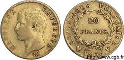 20 francs Napoléon tête nue, calendrier grégorien 1806 Turin F.513/4