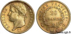 20 francs or Napoléon tête laurée, Empire français 1814 Perpignan F.516/41