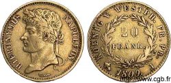 GERMANY - KINGDOM OF WESTPHALIA - JÉRÔME NAPOLÉON 20 frank or 1809 Cassel