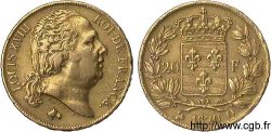 20 francs or Louis XVIII, tête nue 1820 Perpignan F.519/21 XF 