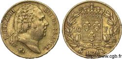 20 francs or Louis XVIII, tête nue 1824 Perpignan F.519/33