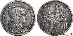 Essai de 10 centimes Daniel-Dupuis, en bronze argenté 1898 Paris VG.- 