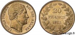 BELGIUM - KINGDOM OF BELGIUM - LEOPOLD I 20 francs or, tête nue 1865 Bruxelles