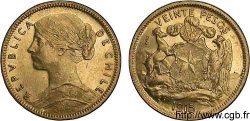 CHILE - REPUBLIC 20 pesos or 1915 S°, Santiago du Chili