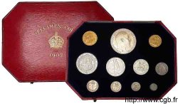 GRANDE-BRETAGNE - ÉDOUARD VII Coffret 1902 ou “Proof set”, 11 monnaies 1902 Londres