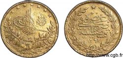 TURQUIE - SULTAN ABDOUL HAMID II 50 Piastres en or (50 Kurush) AH 1293, An 32 = 1907 Constantinople TTB 