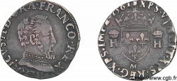 CHARLES IX. COINAGE AT THE NAME OF HENRY II Demi-teston à la tête nue, 5e type 1561 Toulouse