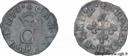 CHARLES IX Liard au C couronné, 2e émission 1572 Dijon AU