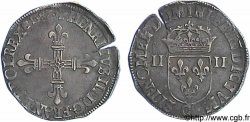 HENRI III Quart d&nbsp;écu, croix de face 1587 Saint-Lô