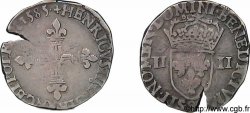 HENRI III Quart d écu, croix de face 1585 Rennes