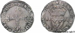 HENRI III Quart d&nbsp;écu, croix de face 1588 Rennes