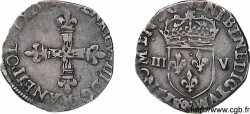 HENRI III Huitième d&nbsp;écu, croix de face 1581 Rennes