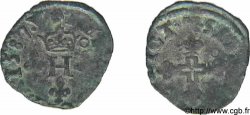 HENRY III Liard à la croisette fleurdelisée 1587 Montpellier