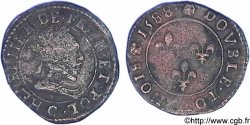 HENRI III Double tournois, type de Saint-Lô 1588 Saint-Lô