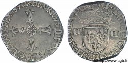 HENRY IV Quart d écu, croix feuillue de face 1591 La Rochelle