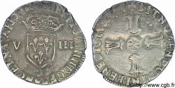HENRY IV Huitième d&nbsp;écu, écu de face, 2e type 1605 Aix-en-Provence VF
